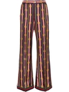 GUCCI CHAIN AND STRIPE PRINT SILK TROUSERS