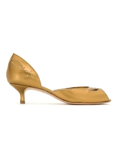 Sarah Chofakian Leather Pumps In Yellow