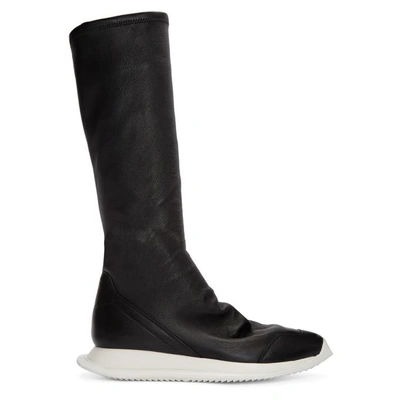 Rick Owens Draped Oblique Runner Stretch Sock Shoes In Black