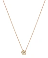 SHAUN LEANE ROSE GOLD PLATED VERMEIL SILVER AND DIAMOND CHERRY BLOSSOM PENDANT NECKLACE,000602781
