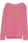 CURRENT ELLIOTT WOMAN THE BRETON STRIPED COTTON-JERSEY TOP RED,US 1016843420055026