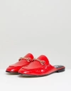 DUNE LONDON GENE RED LEATHER CROC LOAFER SHOES WITH SNAFFLE TRIM - RED,GENE