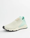 ADIDAS ORIGINALS EQT SUPPORT SOCK 1/3 SNEAKERS IN WHITE AND MINT - WHITE,AQ1210