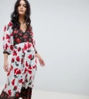 LILY AND LIONEL LILY & LIONEL EXCLUSIVE COLOR BLOCK FLORAL MAXI DRESS - MULTI,CL1300FS