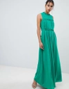 TED BAKER TED BAKER SAFFROM ORIGAMI FOLDED MAXI DRESS-GREEN,147610