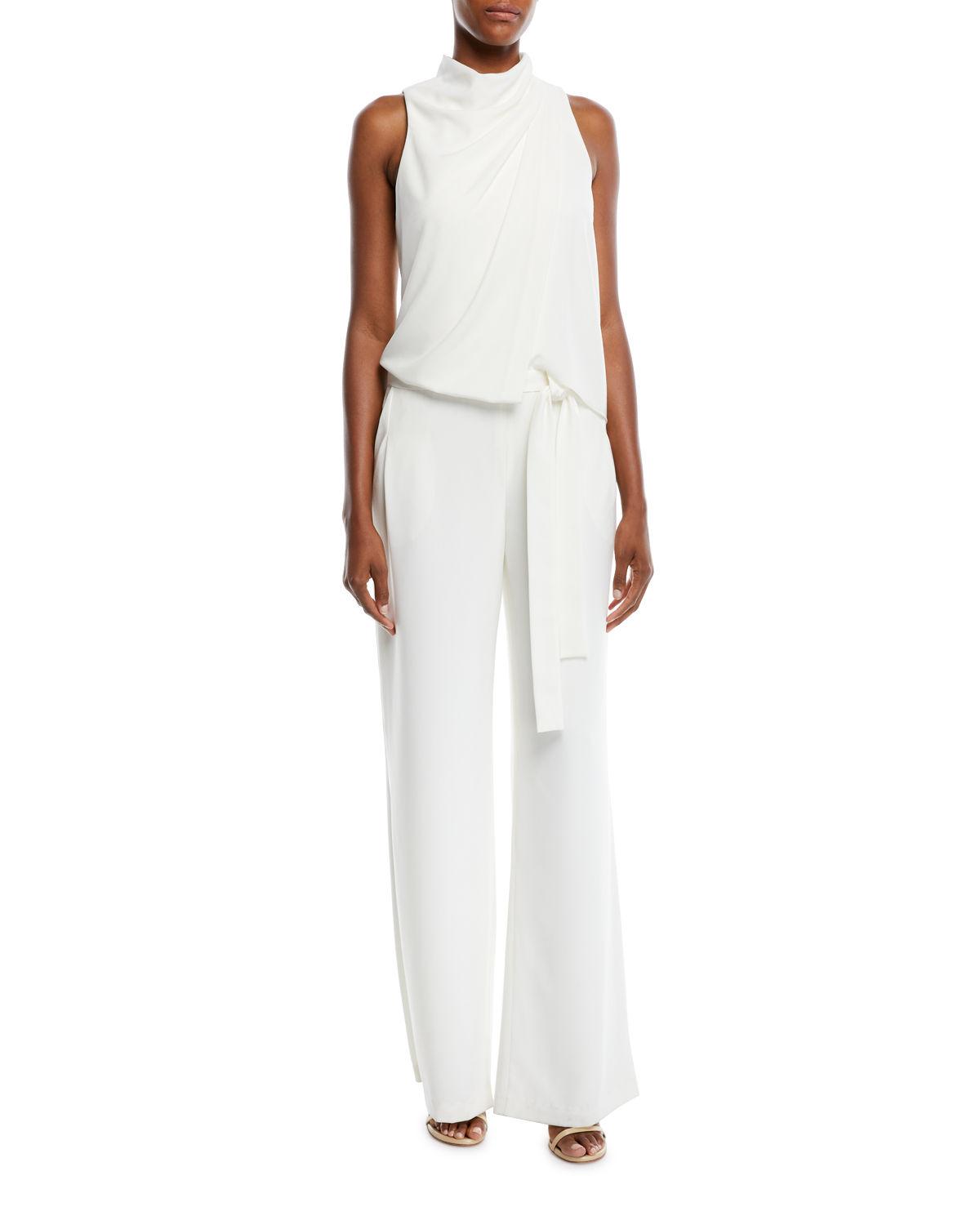 halston heritage white jumpsuit
