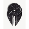 The Kooples Floral Print Silk Scarf In Bla01