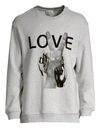 SOLID HOMME Love Print Cotton Sweatshirt