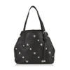 JIMMY CHOO SASHA/S BLACK LEATHER MINI TOTE BAG WITH STAR AND SQUARE STUDS,SASHASOTSU