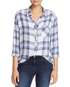 Rails Hunter Plaid Button-down Shirt In White Pacific Rose