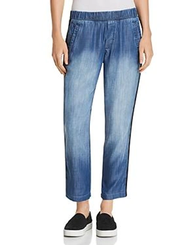 Bella Dahl Chambray Ankle Trousers In Beaumont Wash