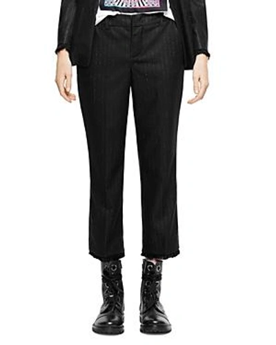 Zadig & Voltaire Posh Stripe Cropped Trousers In Noir