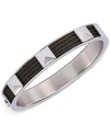 CHARRIOL UNISEX STAINLESS STEEL AND BLACK PVD CABLE BANGLE BRACELET