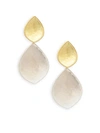 AMRAPALI CHANDNI 18K YELLOW GOLD & STERLING SILVER HAMMERED DROP EARRINGS,0400099210095