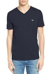 Lacoste Regular Fit V-neck T-shirt In Blue