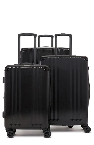 Calpak Ambeur 3-piece Metallic Luggage Set In Black