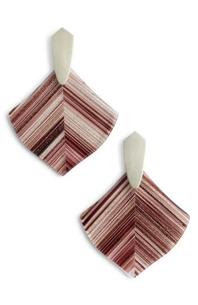 Kendra Scott Astoria 14ct Gold-plated Brass And Dusted Glass Earrings In Brown Dusted Glass/ Gold