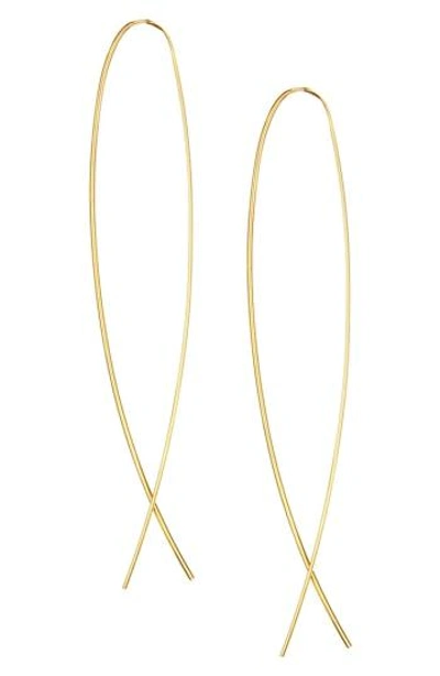 Lana 14k Elite Narrow Upside Down Hoop Earrings In Yellow Gold