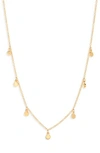 JCREW DEMI FINE 14-KARAT GOLD PLATED DOT CHARM NECKLACE,K1450