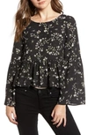 CUPCAKES AND CASHMERE JOSEPHINA PRINT BELL SLEEVE TOP,CI304997