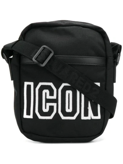 Dsquared2 Icon Frame Tech Nylon Crossbody Bag In Black