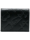 THOM BROWNE EMBOSSED LEATHER TOY ICON DOUBLE CARDHOLDER