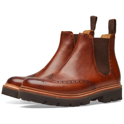Grenson Arlo Leather Chelsea Boots In Brown