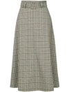 GVGV G.V.G.V. PLAID FLARED SKIRT - BROWN