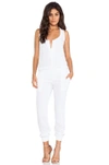 Monrow Crepe Jumpsuit In White