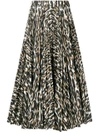 CALVIN KLEIN 205W39NYC FLARED LEOPARD PRINT SKIRT