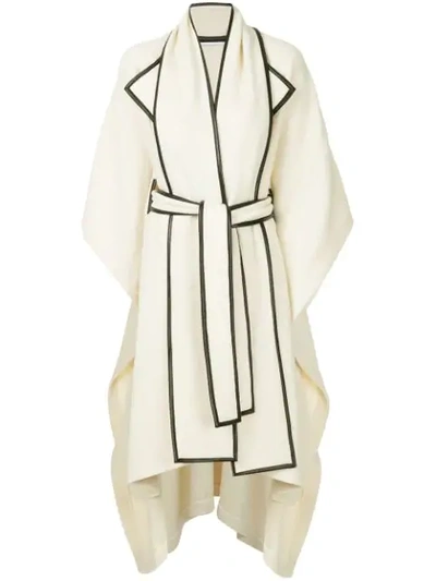 Rosetta Getty Scarf Detail Cape In White