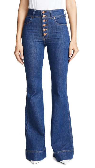 Alice And Olivia High Rise Bell Jeans In Enough Said