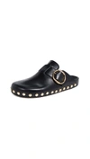 Isabel Marant Mirvin Studded Leather Slippers In Black/dore