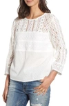 HEARTLOOM SHAYLA LACE DETAIL COTTON EYELET TOP,185BF7A