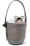 CESTA COLLECTIVE Lunchpail leather-trimmed woven sisal bucket bag
