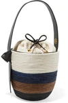 CESTA COLLECTIVE Lunchpail leather-trimmed woven sisal bucket bag