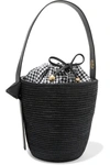 CESTA COLLECTIVE LUNCHPAIL LEATHER-TRIMMED WOVEN SISAL BUCKET BAG