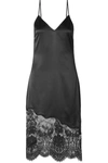 CAMI NYC THE SELENA LACE-TRIMMED SILK-CHARMEUSE DRESS