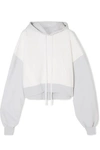 BEN TAVERNITI UNRAVEL PROJECT OVERSIZED CROPPED TWO-TONE COTTON-TERRY HOODIE