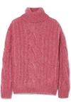 MAX MARA CABLE-KNIT MOHAIR-BLEND TURTLENECK SWEATER