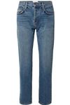 CURRENT ELLIOTT THE ORIGINAL STRAIGHT CROPPED MID-RISE JEANS
