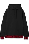 OPENING CEREMONY OVERSIZED INTARSIA-TRIMMED COTTON-JERSEY HOODIE