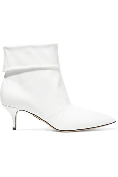 Paul Andrew Banner Patent-leather Ankle Boots In White