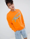 TOMMY JEANS SIGNATURE CAPSULE LOGO FRONT SWEATSHIRT RELAXED FIT IN ORANGE - ORANGE,DM0DM05673803