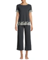 Natori Luxe Shangri-la Pajamas In Dark Gray