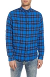 THE KOOPLES REGULAR FIT PLAID SPORT SHIRT,HCCD17106K