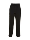Kenzo Black Crepe Colourblock Trousers In Blu Bordeaux Beige