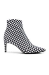 Rag & Bone Beha Gingham Cotton And Linen-blend Ankle Boots In Navy Gingham