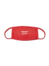 Off-white "mask" Printed Cotton Mask In Rosso Bianco