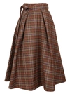 MSGM MSGM CHECKED FLARED SKIRT,10671018